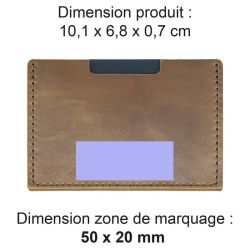 Porte carte publicitaire simple en cuir véritable fabriqué en Europe Akashi