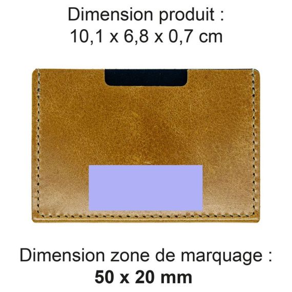 Porte carte publicitaire simple en cuir véritable fabriqué en Europe Akashi