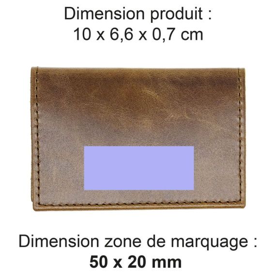 Porte-cartes folio publicitaire avec ou sans Anti-RFID en cuir véritable fabriqué en Europe 10 x 6,6 x 0,7 cm Akashi