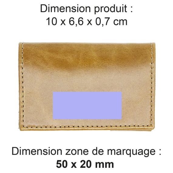 Porte-cartes folio publicitaire avec ou sans Anti-RFID en cuir véritable fabriqué en Europe 10 x 6,6 x 0,7 cm Akashi