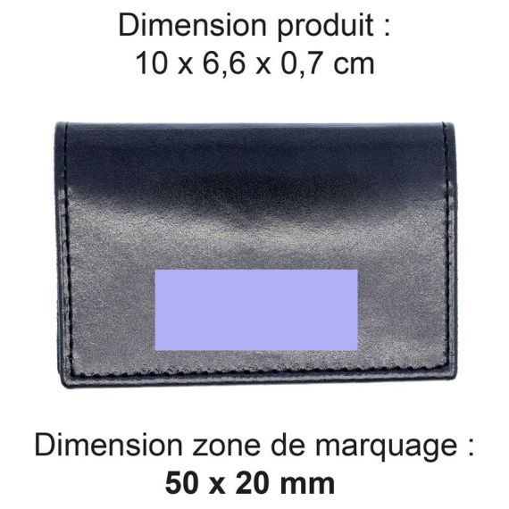 Porte-cartes folio publicitaire avec ou sans Anti-RFID en cuir véritable fabriqué en Europe 10 x 6,6 x 0,7 cm Akashi