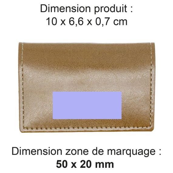 Porte-cartes folio publicitaire avec ou sans Anti-RFID en simili-cuir grainé fabriqué en Europe 10 x 6,6 x 0,7 cm Akashi