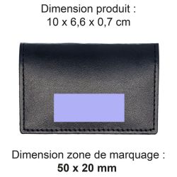 Porte-cartes folio publicitaire avec ou sans Anti-RFID en simili-cuir grainé fabriqué en Europe 10 x 6,6 x 0,7 cm Akashi