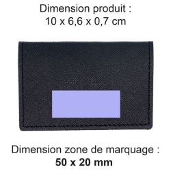 Porte-cartes folio publicitaire avec ou sans Anti-RFIDsimili-cuir grainé fabriqué en Europe 10 x 6,6 x 0,7 cm Akashi