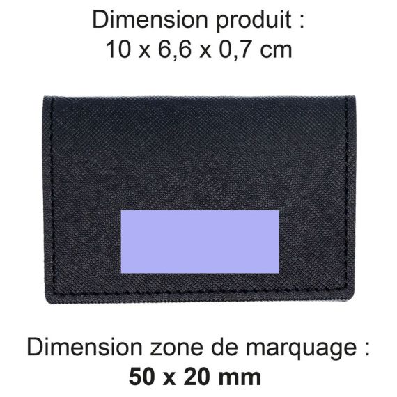 Porte-cartes folio publicitaire avec ou sans Anti-RFIDsimili-cuir grainé fabriqué en Europe 10 x 6,6 x 0,7 cm Akashi