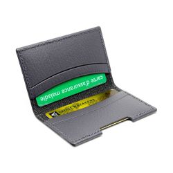 Porte-cartes folio publicitaire avec ou sans Anti-RFID cuir recyclé fabriqué en Europe 10 x 6,6 x 0,7 cm Akashi