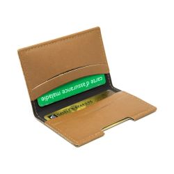 Porte-cartes folio publicitaire avec ou sans Anti-RFID cuir recyclé fabriqué en Europe 10 x 6,6 x 0,7 cm Akashi