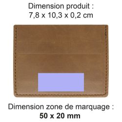 Porte-cartes publicitaire horizontal avec ou sans Anti-RFID en cuir véritable fabriqué en Europe 10,3 x 7,3 x 0,4 cm Akashi