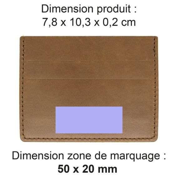 Porte-cartes publicitaire horizontal avec ou sans Anti-RFID en cuir véritable fabriqué en Europe 10,3 x 7,3 x 0,4 cm Akashi