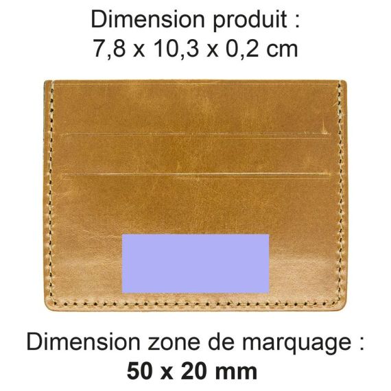 Porte-cartes publicitaire horizontal avec ou sans Anti-RFID en cuir véritable fabriqué en Europe 10,3 x 7,3 x 0,4 cm Akashi