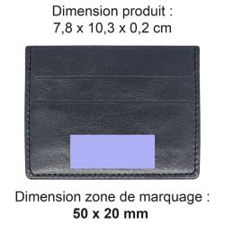 Porte-cartes publicitaire horizontal avec ou sans Anti-RFID en cuir véritable fabriqué en Europe 10,3 x 7,3 x 0,4 cm Akashi