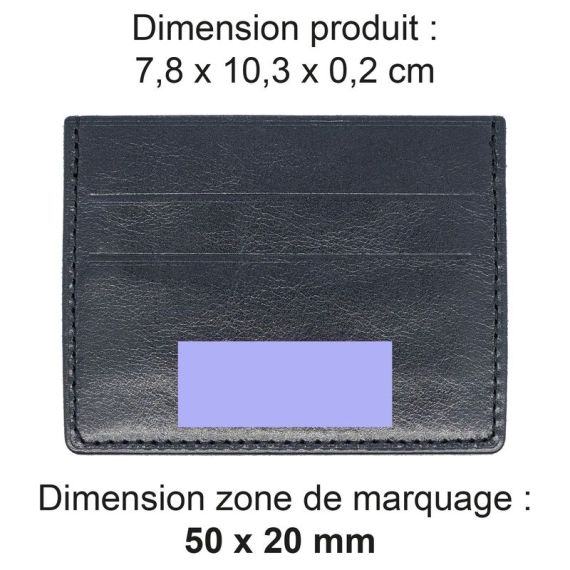 Porte-cartes publicitaire horizontal avec ou sans Anti-RFID en cuir véritable fabriqué en Europe 10,3 x 7,3 x 0,4 cm Akashi