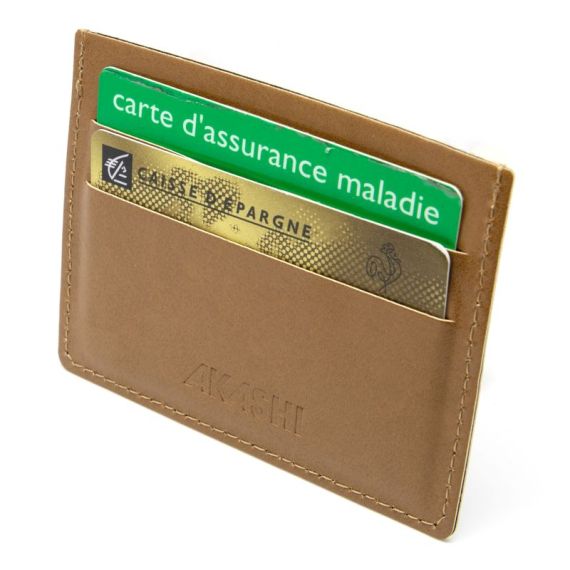 Porte-cartes publicitaire horizontal avec ou sans Anti-RFID en simili-cuir lisse fabriqué en Europe 10,3 x 7,3 x 0,4 cm Akashi