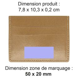 Porte-cartes publicitaire horizontal avec ou sans Anti-RFID en simili-cuir lisse fabriqué en Europe 10,3 x 7,3 x 0,4 cm Akashi