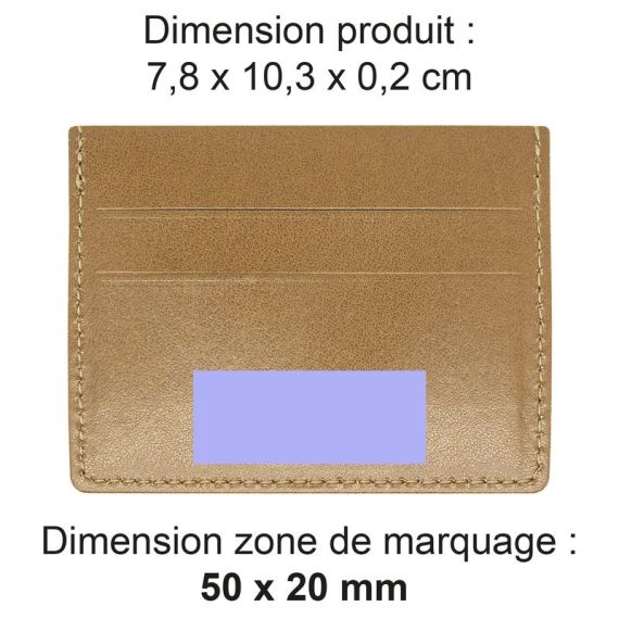 Porte-cartes publicitaire horizontal avec ou sans Anti-RFID en simili-cuir lisse fabriqué en Europe 10,3 x 7,3 x 0,4 cm Akashi