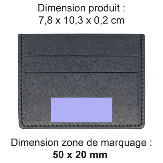 Porte-cartes publicitaire horizontal avec ou sans Anti-RFID en simili-cuir lisse fabriqué en Europe 10,3 x 7,3 x 0,4 cm Akashi