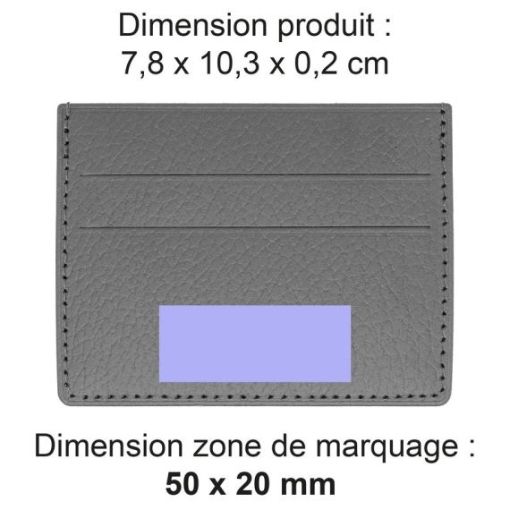 Porte-cartes publicitaire horizontal avec ou sans Anti-RFID cuir recyclé fabriqué en Europe 10,3 x 7,3 x 0,4 cm Akashi