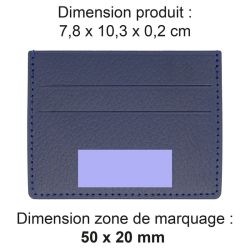 Porte-cartes publicitaire horizontal avec ou sans Anti-RFID cuir recyclé fabriqué en Europe 10,3 x 7,3 x 0,4 cm Akashi