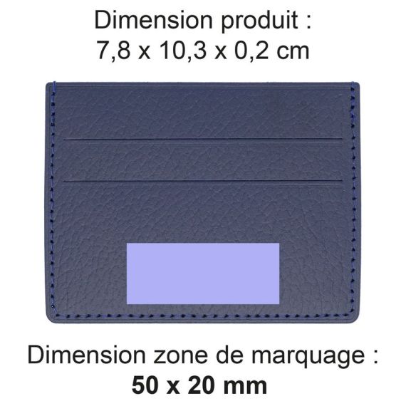 Porte-cartes publicitaire horizontal avec ou sans Anti-RFID cuir recyclé fabriqué en Europe 10,3 x 7,3 x 0,4 cm Akashi