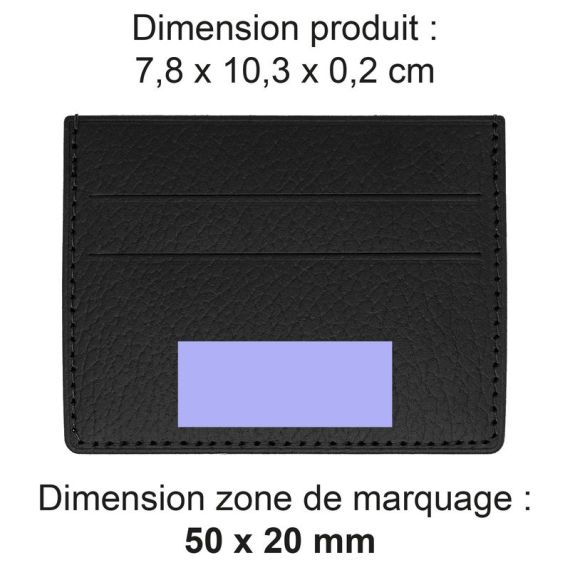 Porte-cartes publicitaire horizontal avec ou sans Anti-RFID cuir recyclé fabriqué en Europe 10,3 x 7,3 x 0,4 cm Akashi