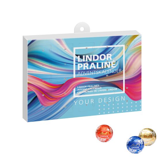 Calendrier de l'Avent personnalisable express Lindt Premium écologique Lindor Lilliput 227x165x23mm 