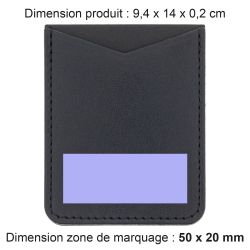 Porte-carte publicitaire pour Smartphone avec adhésif 3M en simili-cuir lisse fabriqué en Europe 8 x 6,5 x 0,4 cm Akashi