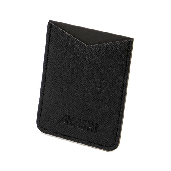 Porte-carte publicitaire pour Smartphone avec adhésif 3M en simili-cuir grainé fabriqué en Europe 8 x 6,5 x 0,4 cm Akashi