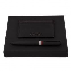 Parure publicitaire Gear stylo bille et porte-cartes