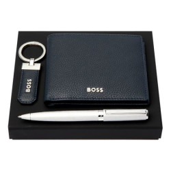 Parure publicitaire HUGO BOSS (stylo bille, porte-clefs & portefeuille)