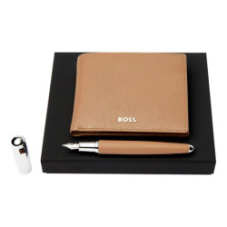 Parure publicitaire HUGO BOSS (stylo plume & portefeuille porte-monnaie)