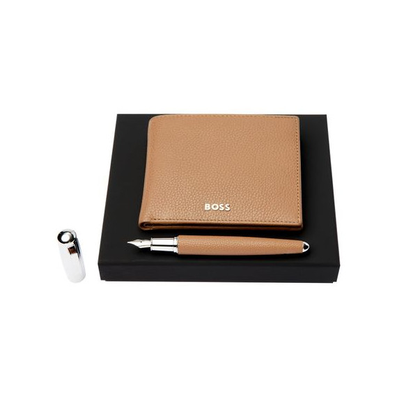 Parure publicitaire HUGO BOSS (stylo plume & portefeuille porte-monnaie)