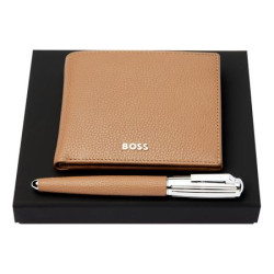 Parure publicitaire HUGO BOSS (stylo plume & portefeuille porte-monnaie)