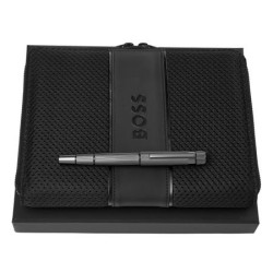 Parure publicitaire HUGO BOSS (stylo roller & conférencier A5) 2