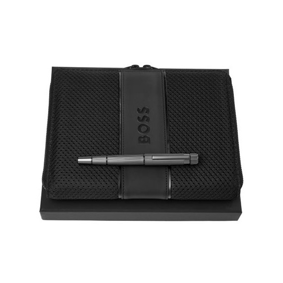 Parure publicitaire HUGO BOSS (stylo roller & conférencier A5) 2