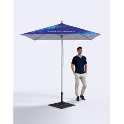 Parasol personnalisable 4 pans carré 2 x 2 M