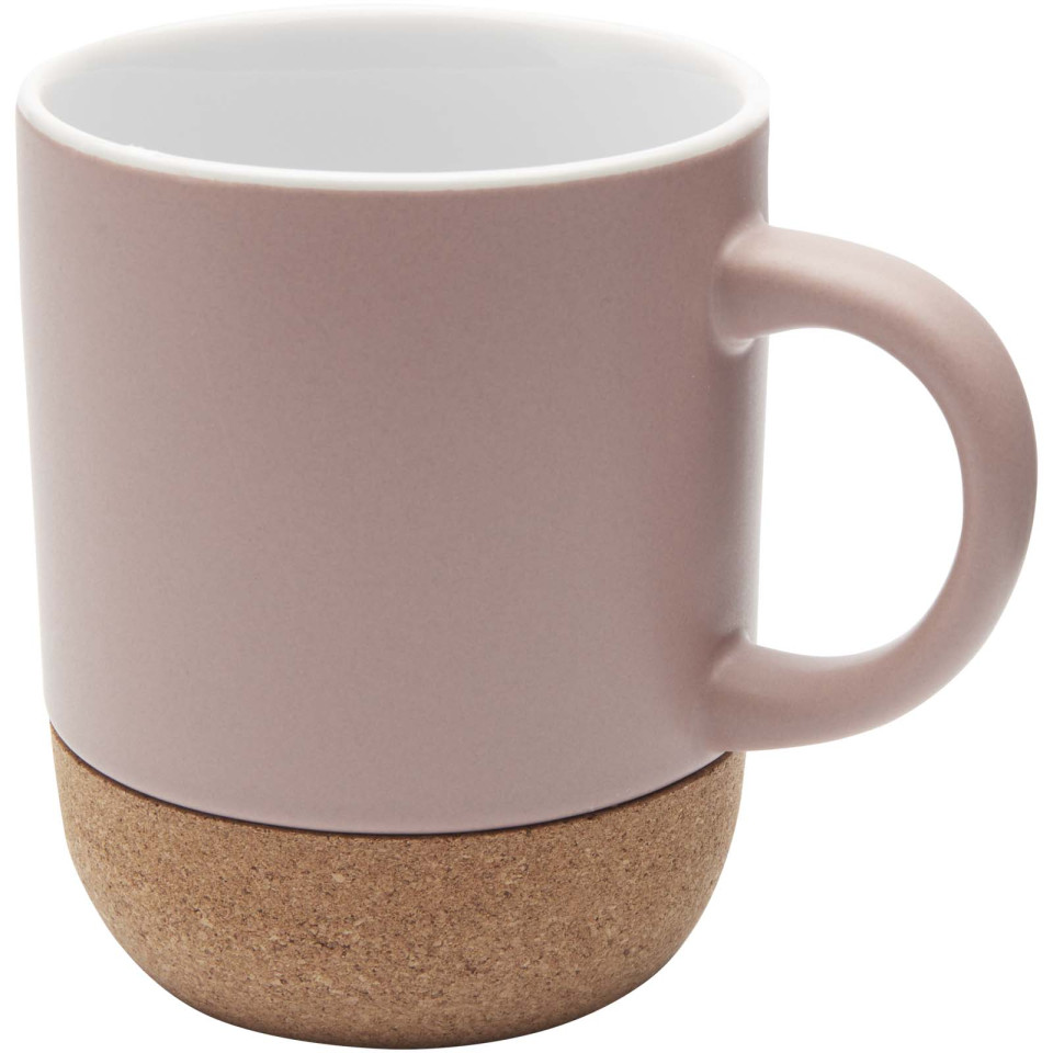 Mug publicitaire Billie en céramique pour sublimation de 300 ml avec détails en liège et finition matte