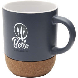 Mug publicitaire Billie en céramique pour sublimation de 300 ml avec détails en liège et finition matte