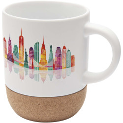 Mug publicitaire Billie en céramique pour sublimation de 300 ml avec détails en liège