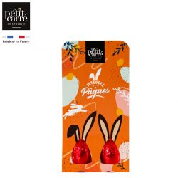 Pochette 2 œufs de Pâques personnalisable fabriqué en France lait praliné ou chocolat noir 