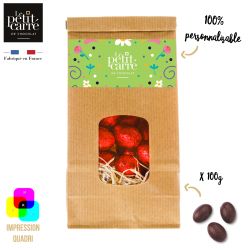 Sachet personnalisé avec œufs de Pâques publicitaires fabriqués en France