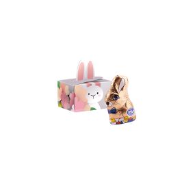 Coffret publicitaire avec mini lapin de pâques Lindt ou KLETT 