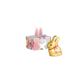 Coffret publicitaire avec mini lapin de pâques Lindt ou KLETT 