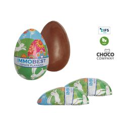 Oeuf de pâques personnalisé fabriqué en Europe en chocolat Veggie