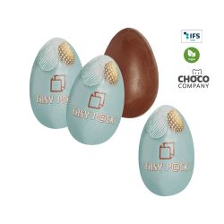 Oeuf de pâques personnalisé fabriqué en Europe en chocolat Veggie