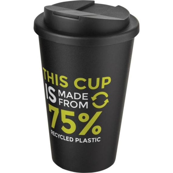 Gobelet Americano® Eco recyclé publicitaire fabriqué en Europe de 350 ml avec couvercle anti-déversement