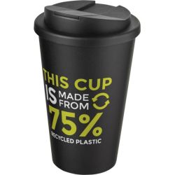 Gobelet Americano® Eco recyclé publicitaire fabriqué en Europe de 350 ml avec couvercle anti-déversement