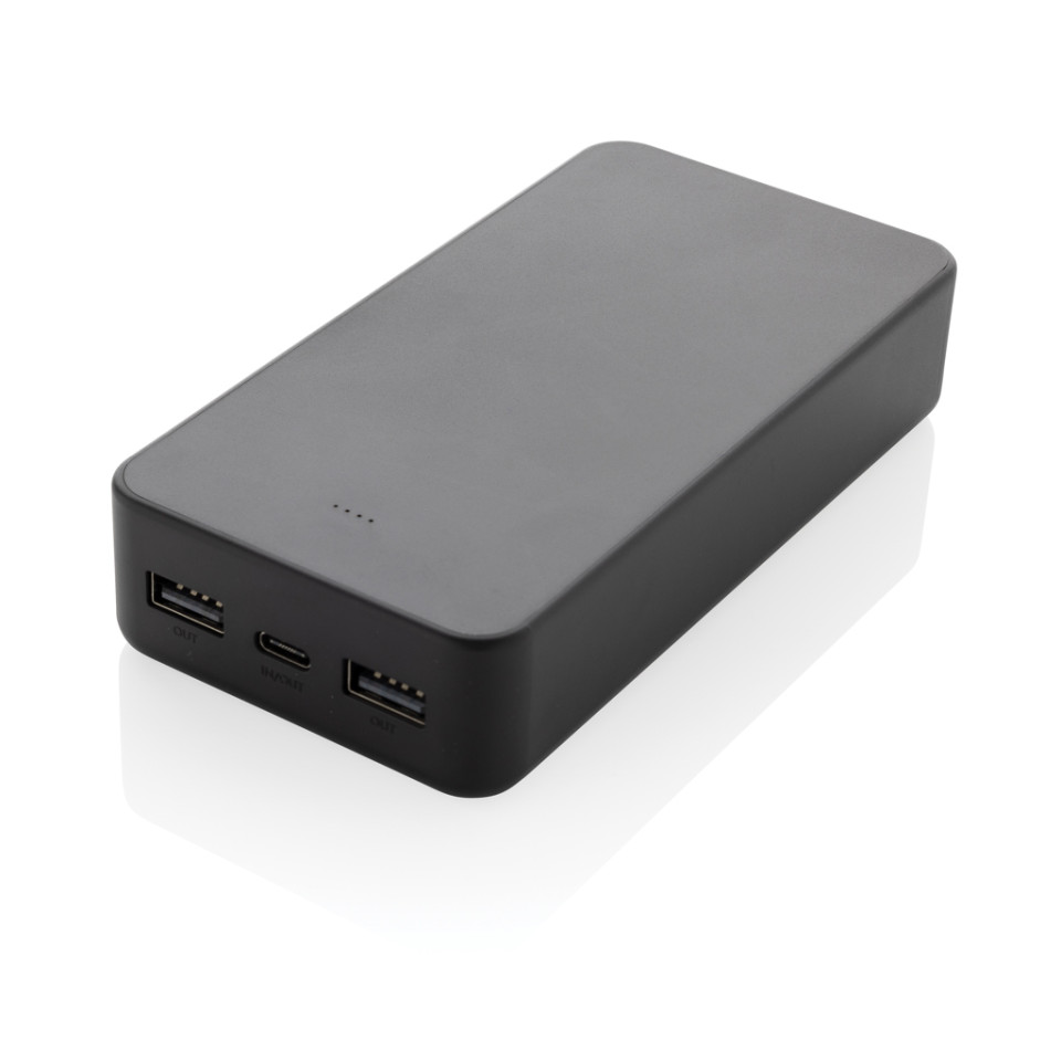 Powerbank publicitaire 20.000mAh avec USB C en ABS recyclé RCS Boostcore