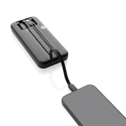 Powerbank publicitaire 10.000mAh en plastique RCS avec câbles Turbopack