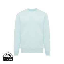 Sweater publicitaire à col rond léger en coton recyclé Iqoniq Etosha 280 g/m²