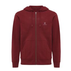 Sweat publicitaire à capuche avec zip en coton recyclé Iqoniq Abisko 340 g/m²